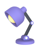 Desk lamp 3D rendering isolated on transparent background. Ui UX icon design web and app trend png