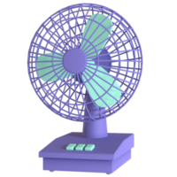 Desk fan 3D rendering isolated on transparent background. Ui UX icon design web and app trend png