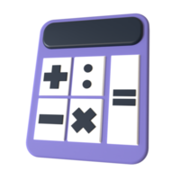 kalkylator 3d tolkning isolerat på transparent bakgrund. ui ux ikon design webb och app trend png