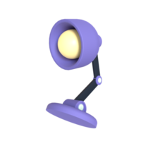 Desk lamp 3D rendering isolated on transparent background. Ui UX icon design web and app trend png