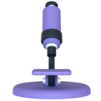 Microscope 3D rendering isolated on transparent background. Ui UX icon design web and app trend png