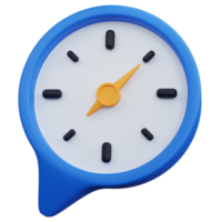 Chat d'horloge bleu rendu 3d isolé png