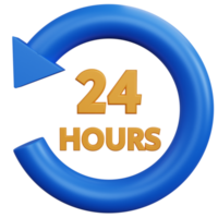 3d rendering 24 hours isolated png