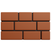 3d rendering brown brick wall isolated png