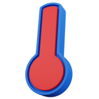 3d rendering blue and red thermometer isolated png