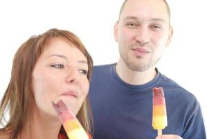 Eating popsicle sticks photo