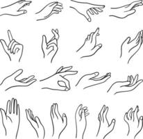 Hand Gesture Line Illustration vector