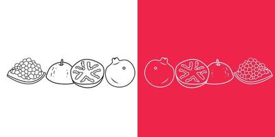 vector illustration of pomegranate in different shapes perfect for web and print