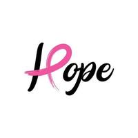 pink ribbon, breast cancer awareness symbol, isolated on white, vector illustration