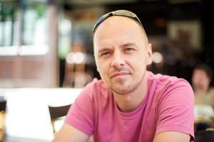 portrait of young man on coffee break photo