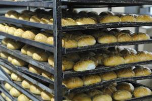 producción de fábrica de pan foto