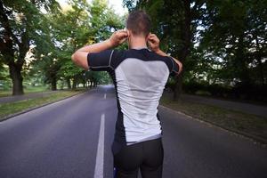 man jogging outside photo