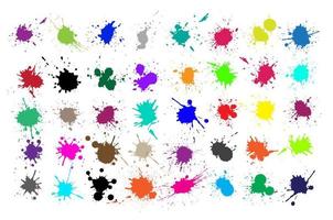 Color ink splashes. Grunge splatters. Abstract background. Grunge text banners vector