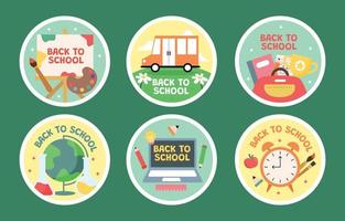 Back To School Sticker Collection vector