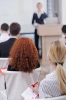 business woman giving presentation photo