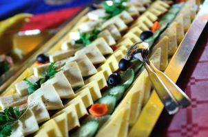 Catering food arrangement on table photo