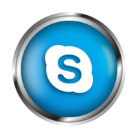 social media Skype realistic icon PNG Free