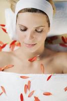 Beautiful young woman in spa photo