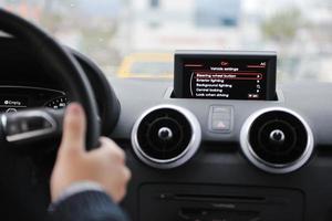 man using car navigation photo