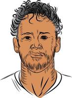 Neymar Brazilian football player vector