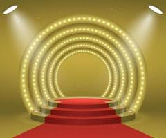 Stage with lights for awards ceremony vector