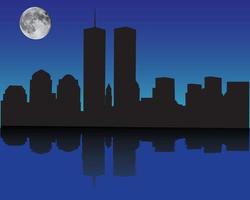 two twin towers on a blue background vector