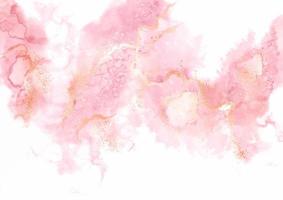 Elegant hand painted alcohol ink background with glitter gold elements vector