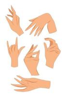 Vector illustration set of human hands hand gesture palm fingers man woman