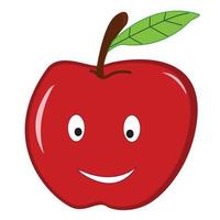 red apple cartoon fun vector