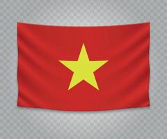 Realistic hanging flag vector