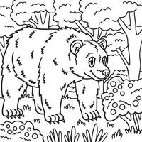 oso animal página para colorear para niños vector