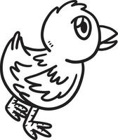 Chicken Animal Isolated Coloring Page for Kids vector