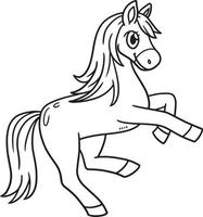 Horse Animal Isolated Coloring Page for Kids vector