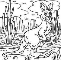 Kangaroo Animal Coloring Page for Kids vector