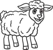 Sheep Animal Isolated Coloring Page for Kids vector