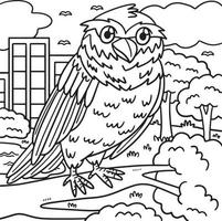 Owl Animal Coloring Page for Kids vector