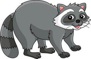 Racoon Animal Cartoon Colored Clipart Illustration vector