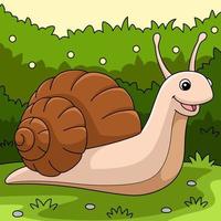 Snail Animal Colored Cartoon Illustration vector
