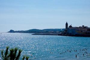 Views of the beautiful town of Sitges on the Catalan Mediterranean coast. photo