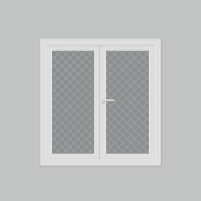 Closed realistic plastic window