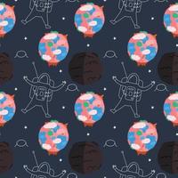 Seamless space pattern. Vector illustration