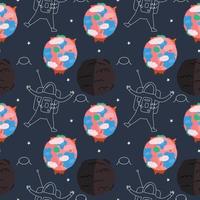 Seamless space pattern. Vector illustration