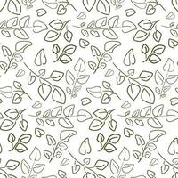 Background contoured leaves and branches on a transparent background. A light outline of foliage and branches on a natural theme. For printing packaging, textiles, banners, flyers. vector