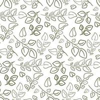 Background contoured leaves and branches on a transparent background. A light outline of foliage and branches on a natural theme. For printing packaging, textiles, banners, flyers. vector