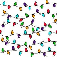 Vector pattern of Christmas lanterns without a background. color, black and white and color with outline. It can be used for printing on textiles, packages, postcards.