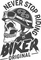 Fully editable Vector EPS 10 Outline of Never Stop Riding Biker T-Shirt Design an image suitable for T Shirts, Mugs, Bags, Poster Cards, and much more. The Package is 4500 5400px