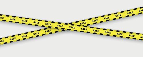 Sale background with black and yellow striped borders vector