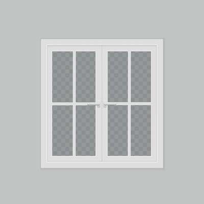 Closed realistic plastic window