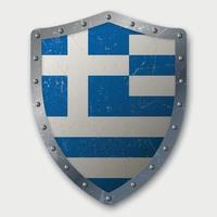 Old Shield with Flag vector