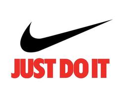 Nike logo negro y solo hazlo símbolo rojo ropa diseño icono abstracto fútbol vector ilustración con fondo blanco